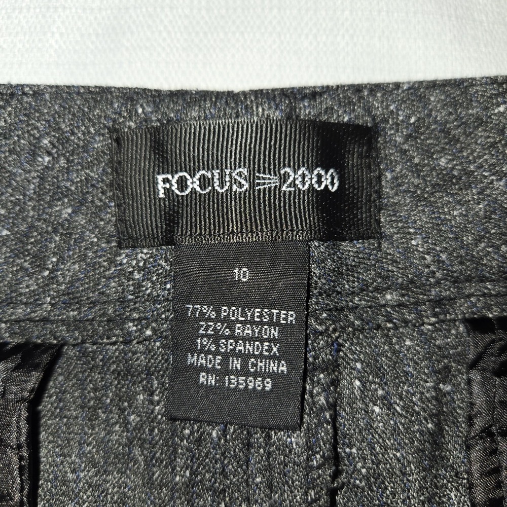 Focus 2000 Black Twill with White Flecks Dress Pants size 10 w/ Beltloops‎ - Picture 4 of 8
